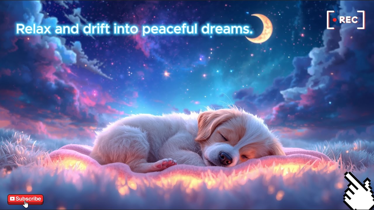 🌙 Sleepy Puppy Relaxing Under Moonlight &ndash; Calming Music for Deep Relaxation 🐶💤,No ADS