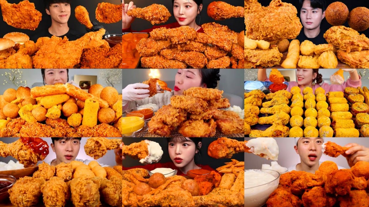 BEST SATISFYING SOUND CRUNCHY CHICKEN MUKBANG COMPILATION * MOST DELISH KOREAN CHICKEN EATING SHOW 