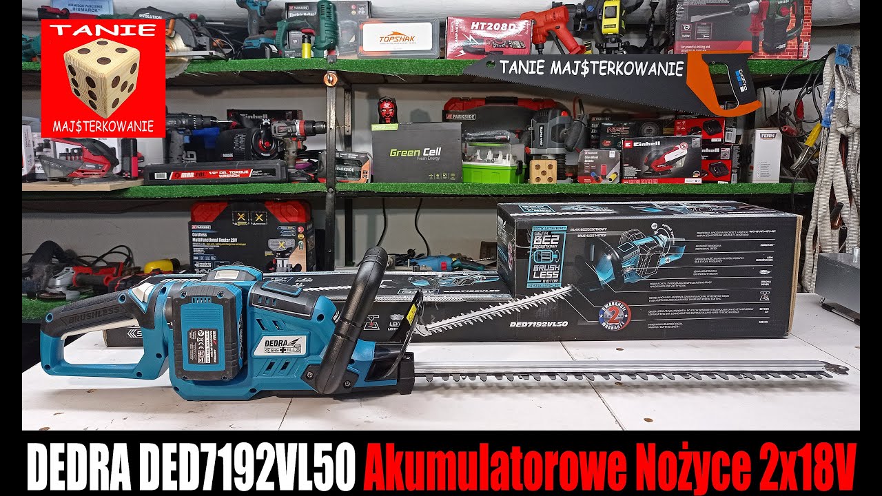 DEDRA DED7192VL50 Akumulatorowe Nożyce do Krzewów 2x18V