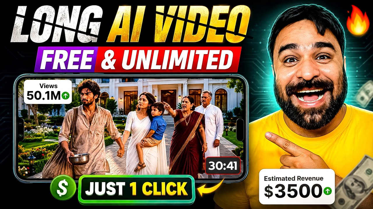 🔥 Long AI Video Kaise Banaye FREE (Realistic 30 Min) | Ai Se Long Video Kaise banaye 2026