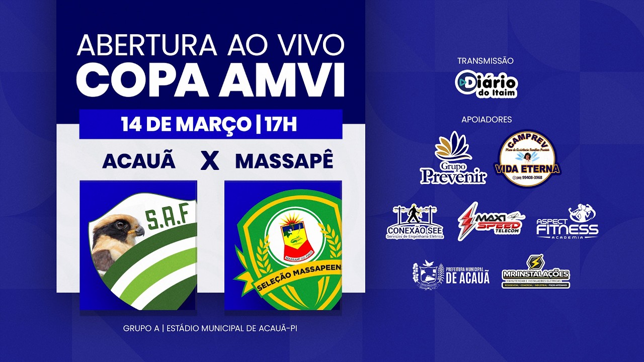 Acauã x Massapê do Piauí | Grupo A | Abertura da Copa AMVI 2026 AO VIVO