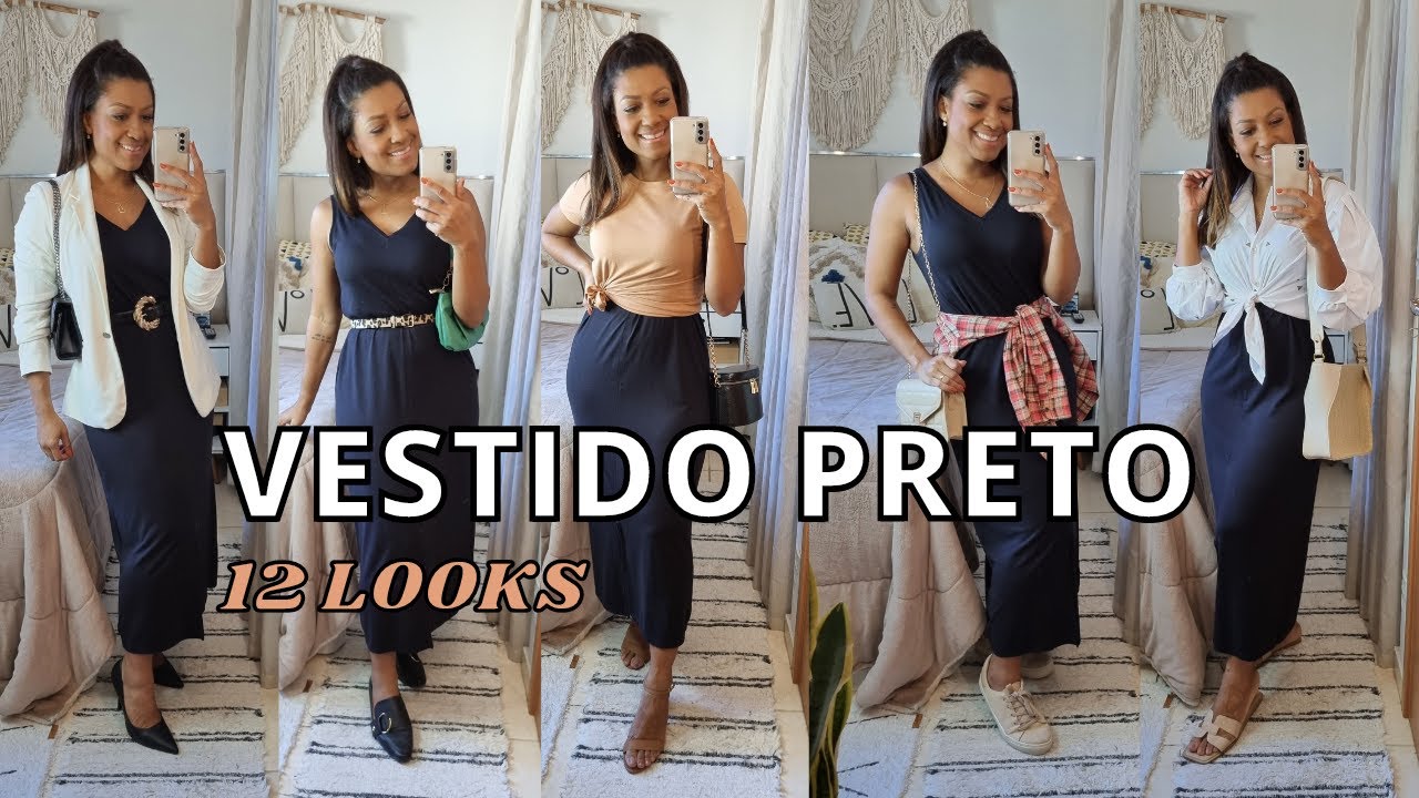 12 LOOKS COM VESTIDO PRETO | Como usar vestido preto | Multiplique seu armário| Flavia Madureira