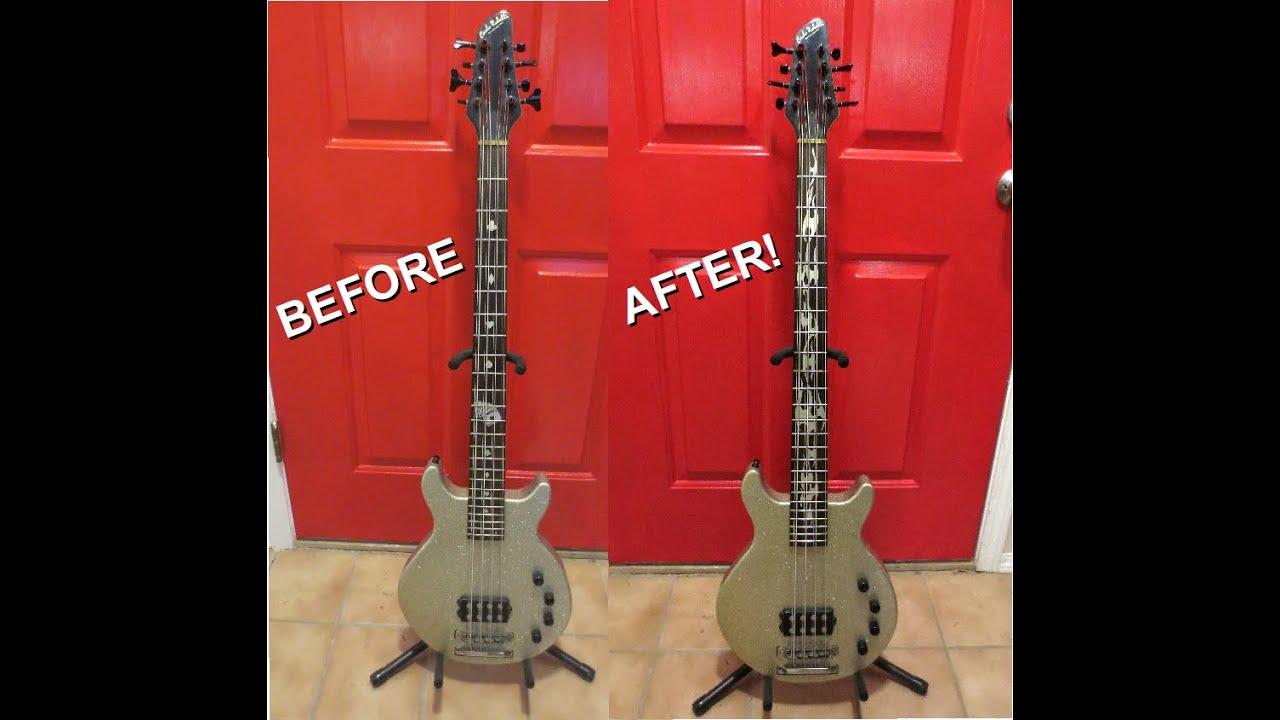 Installing Fretboard Inlay Stickers On My Carlo Robelli 8-String Bass