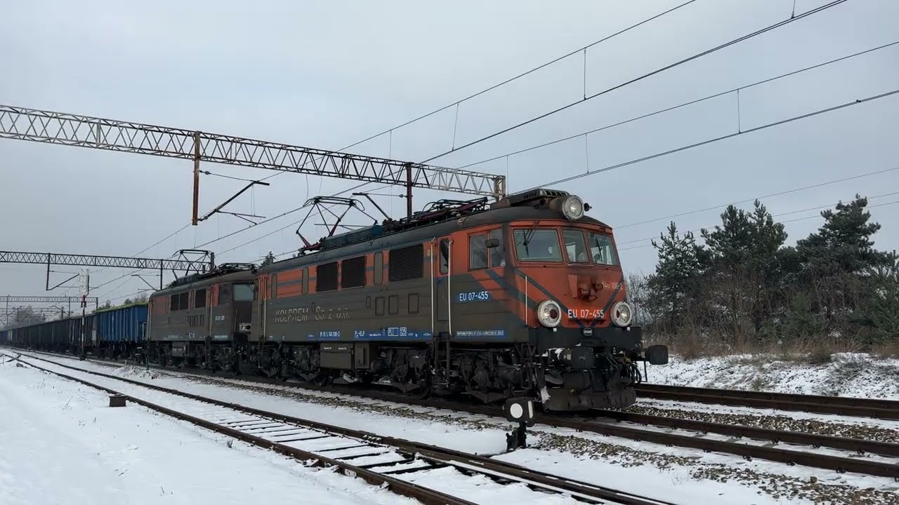 EU07-455+EU07-528 KOLPREM w kierunku Kuźni Raciborskiej 01.2026 Dziergowice