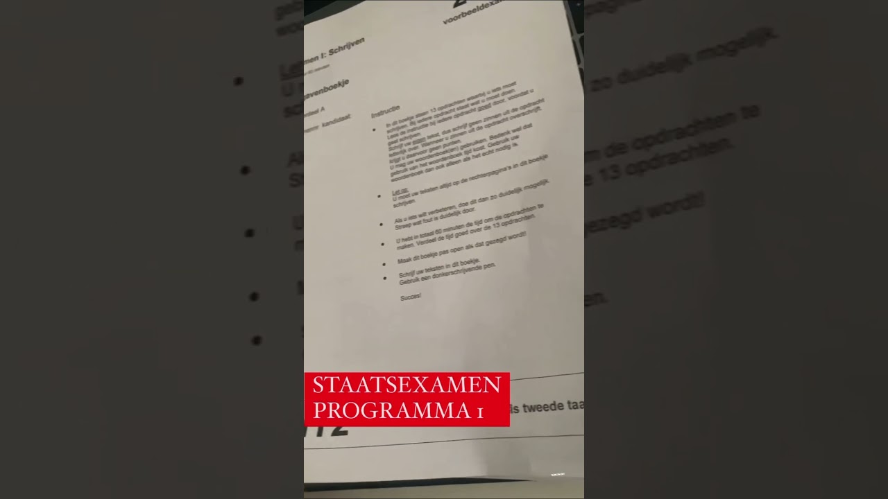 Hollandaca/ Voorbeeldexamen Staatsexamen B1