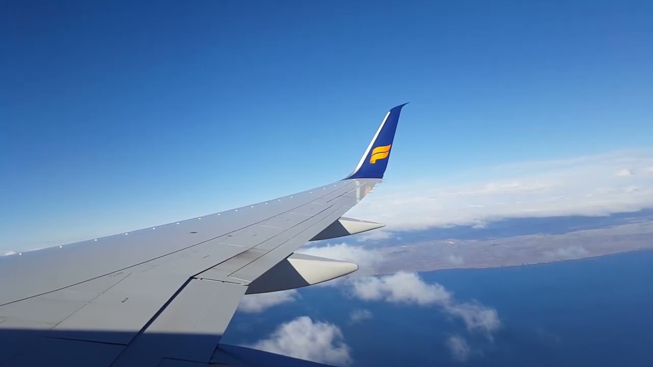 Aileron flap slat spoiler ruddervator wing Ocean Island Iceland Takeoff Flying Plane Jet Airport Sou