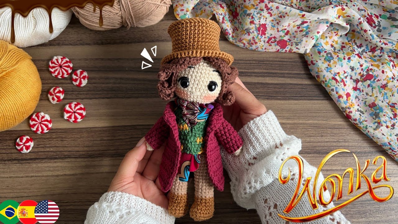 Willy Wonka Amigurumi Versión 2023🍫 | Parte 1/2 Cuerpo | Subtítulos Spa/Eng/Port