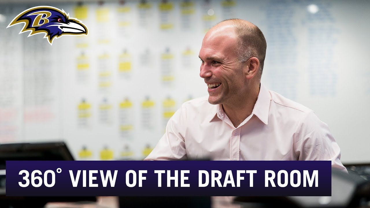 360&deg; view of Ravens Draft Room During Selection of Jaylon Ferguson