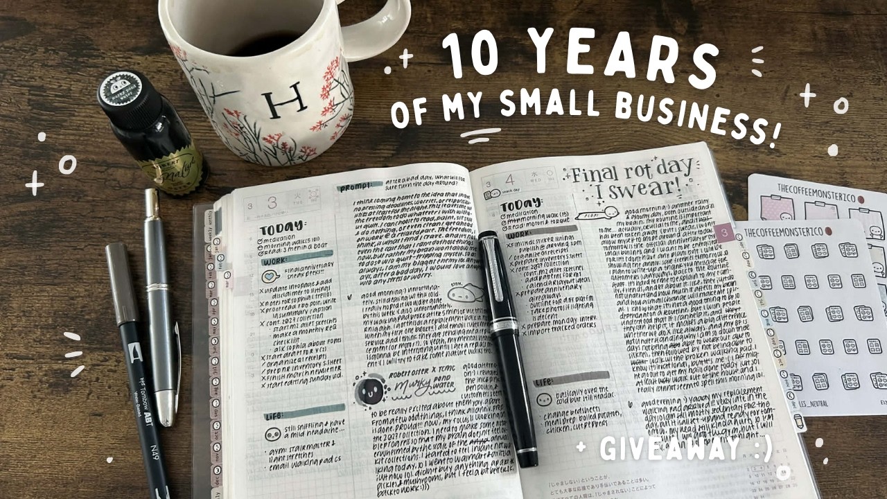 Daily Journaling: Reflecting on 10 Years of My Small Business 🥹 | Hobonichi Cousin