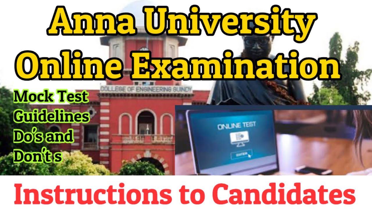 Anna University Online Examination | Instructions and Guidelines | Online Proctored Examination