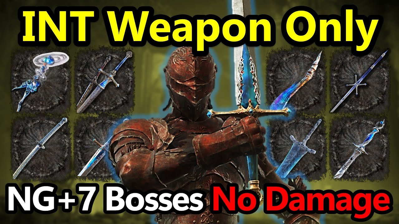 Elden Ring - The Best INT Weapons Build vs NG+7 Bosses (No Damage)