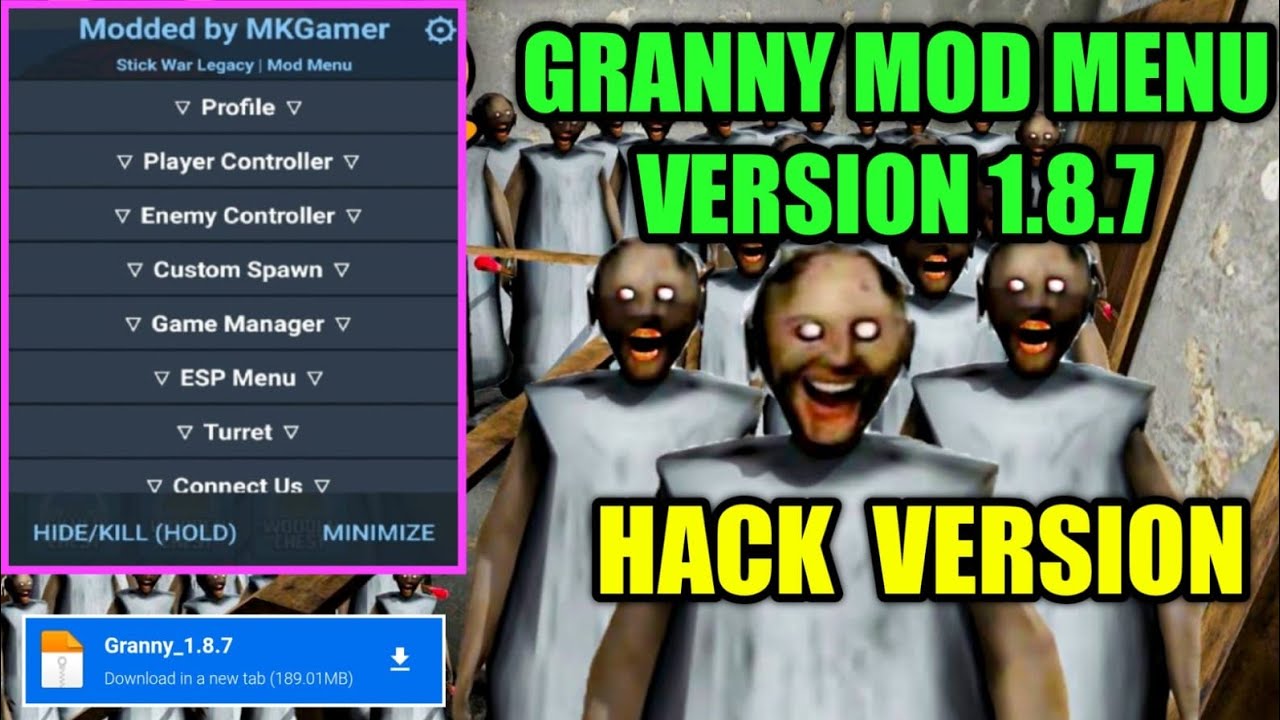 Granny Hack Mod Apk Mod Menu 1.8.7 | ESP, Revamp, OUTWITT, No Limping All Jumpscares 😁...