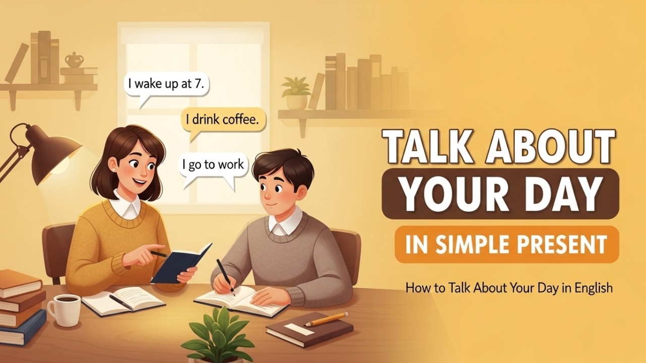 How to Talk About Your Day in English | Simple Present Tense | Daily Routine English Conversation