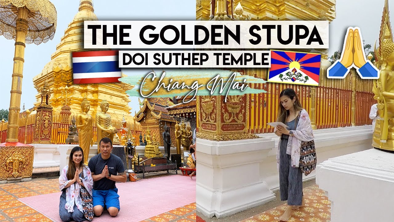 Visiting the Sacred Golden Stupa at a Thai Mountain Temple⎪DOI SUTHEP Thailand (Thai/Tibetan Family)