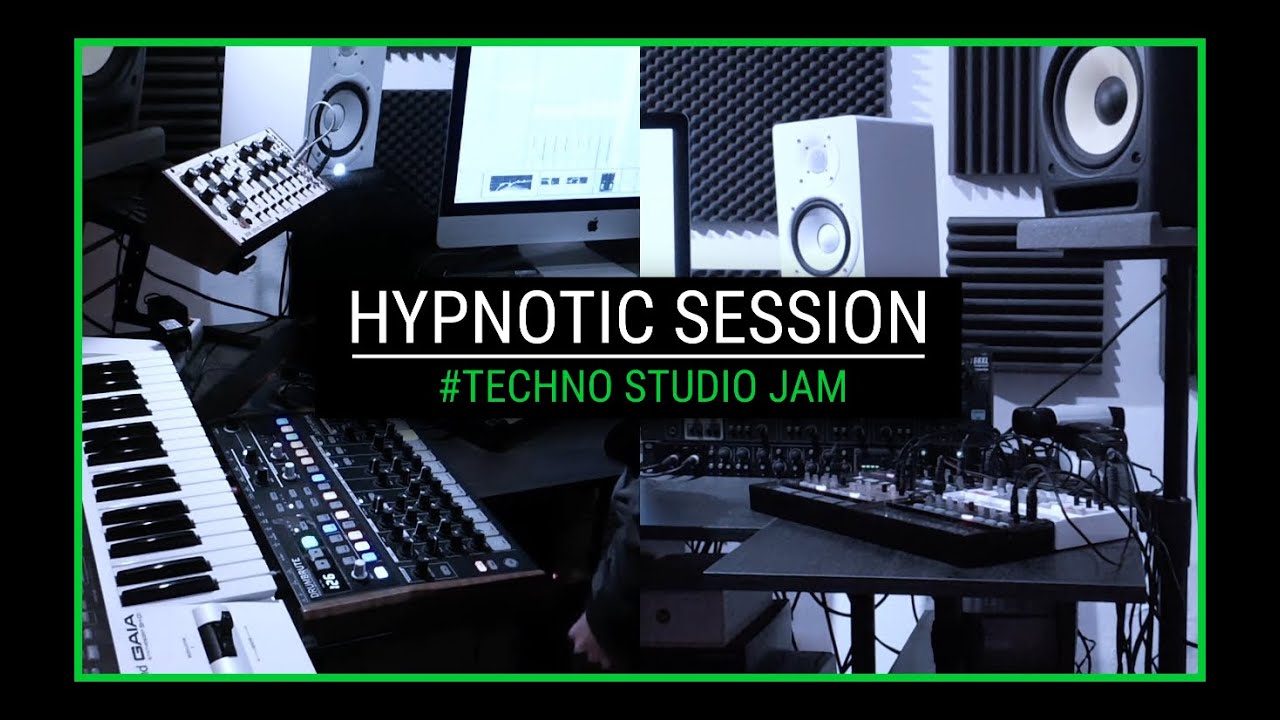 hypnotic session #Techno studio jam (Moog dfam Korg volca Roland tb-03  monologue Drumbrute..)