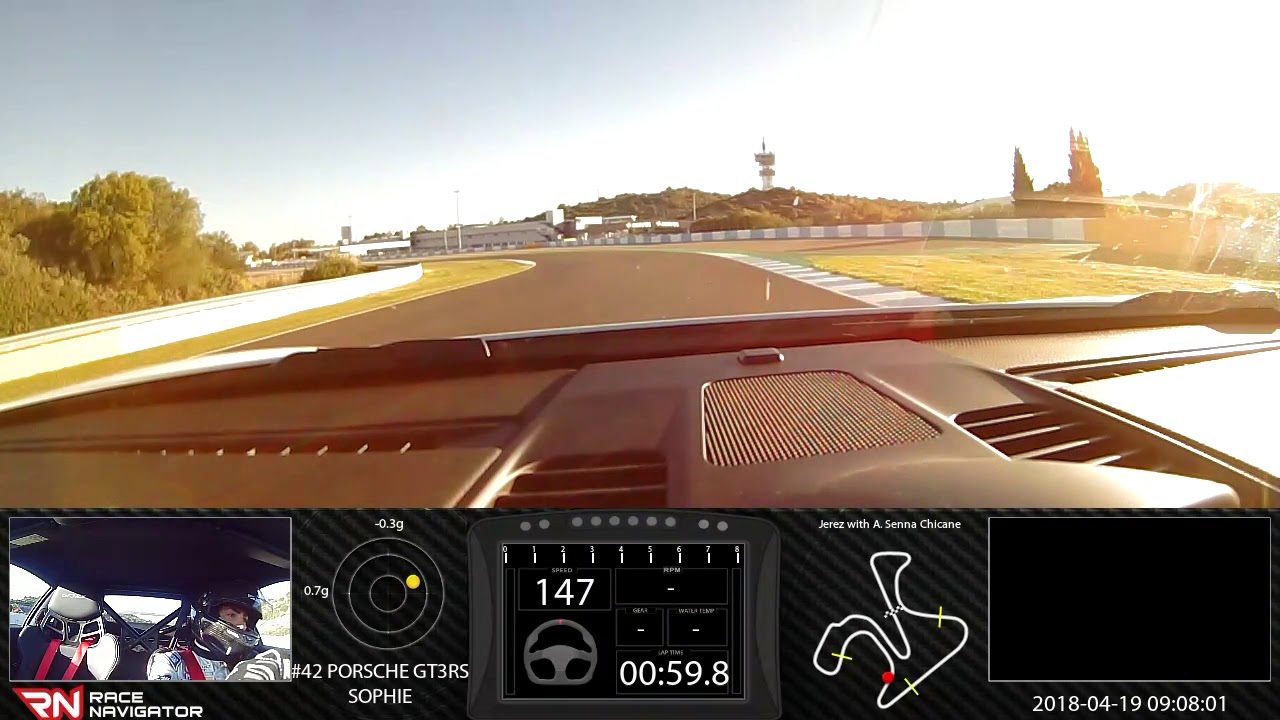 RN #1 Onboard video Jerez with A. Senna Chicane, PORSCHE GT3RS, 