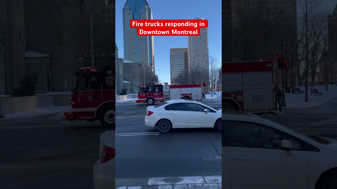 Fire response in Downtown Montreal #shorts #firetruck #response #montreal #citylife