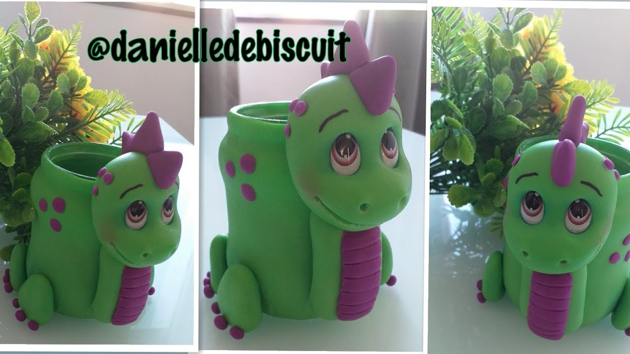 DINOSSAURO EM BISCUIT- RECICLA TURBANTUDA