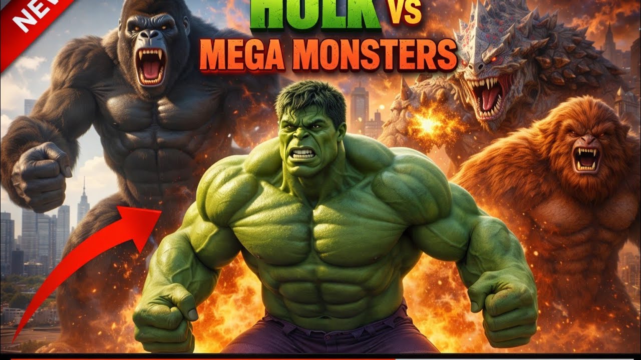 Hulk vs Mega Monsters Fight Scene | Hulk vs Giant Gorilla & Monster Battle