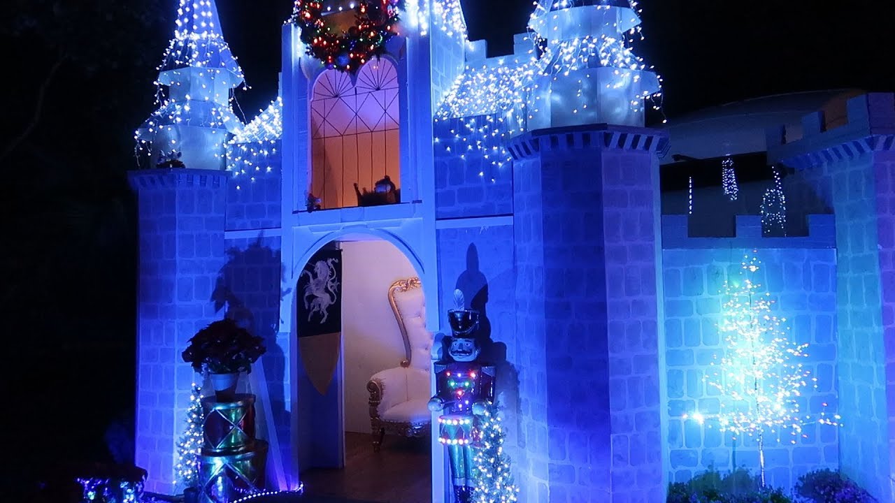 Amazing Cinderella Castle Display at Fort Wilderness Campground! | Golf Cart Christmas Lights Tour