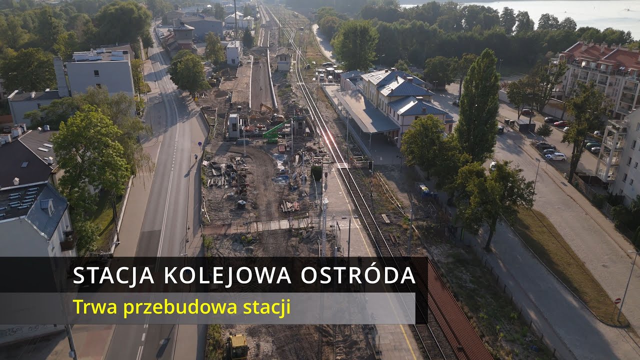 Przebudowa stacji kolejowej Ostróda | 29.08.2024 | Widok z drona | DJI Air 3 4K