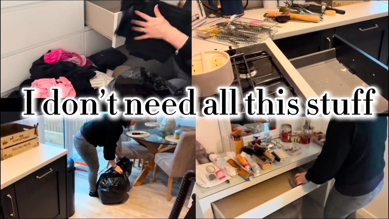 Declutter, organise and clean with me! Trying to be more minimal
