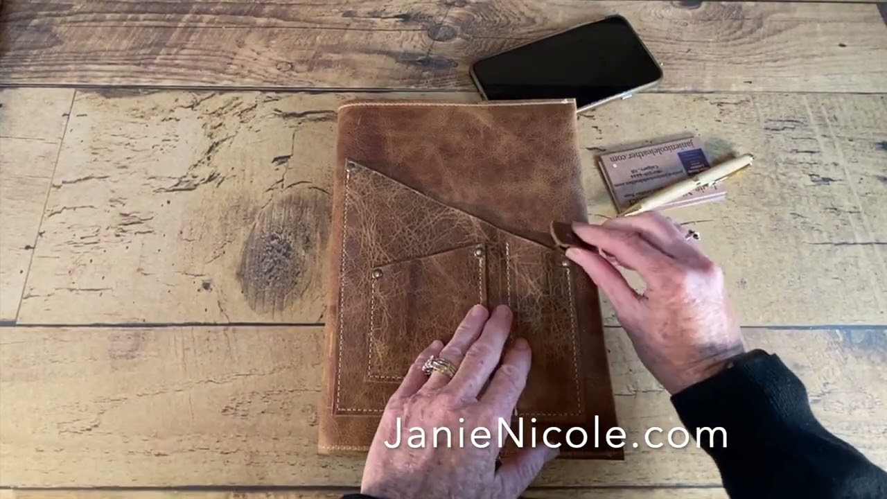 Leather Journal Cover with Phone Pocket | Crazy Horse Water Buffalo Leather