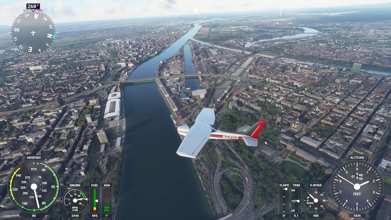 Rundflug Mannheim 24.12.2020 mit Microsoft Flight Simulator 2020