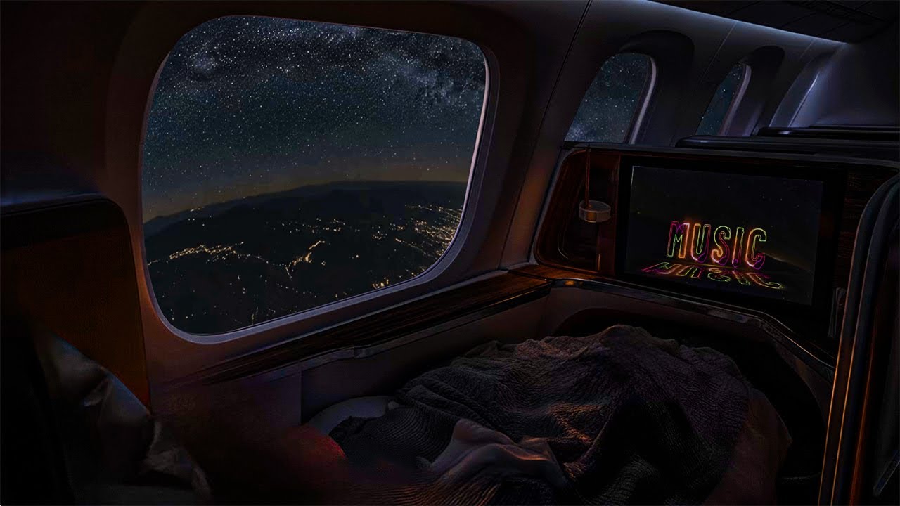 Airplane White Noise for Sleep | No Ads — Dark Luxury Private First Class to Istanbul ✈️ RELAXING