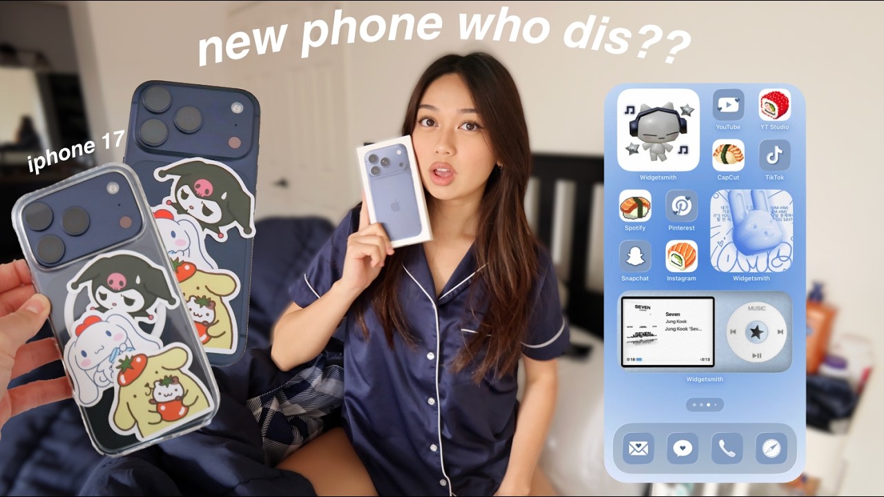 ЧТО НА МОЁМ IPHONE 17: распаковка и эстетическое преображение‧₊˚