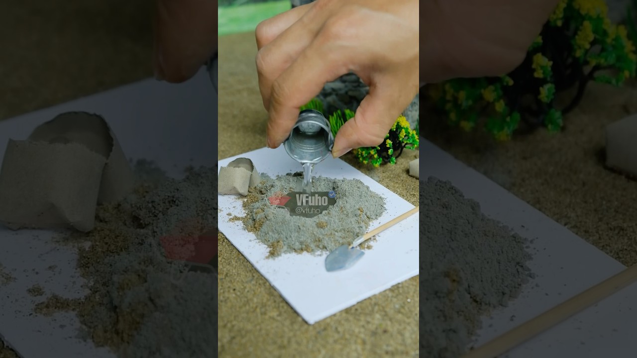 The Step-by-Step Process of Roof Concrete Pouring #vfuho #diy #miniature #house