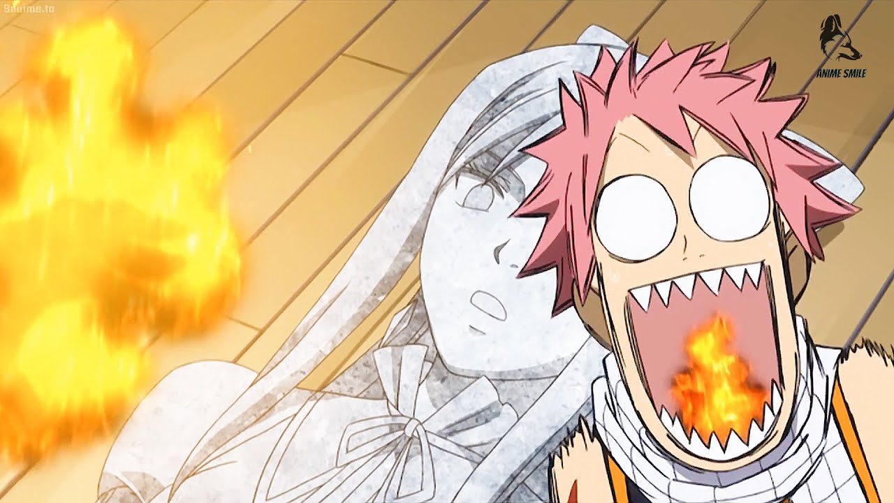 フェアリーテイル !! FAIRY TAIL - ナツはエルザをほとんど燃やして死に、みんなを怖がらせた | Natsu almost burned Erza to death