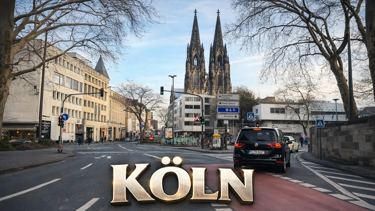 Driving in Cologne (Köln), Germany 🇩🇪 | Relaxing City Drive & Street Scenes