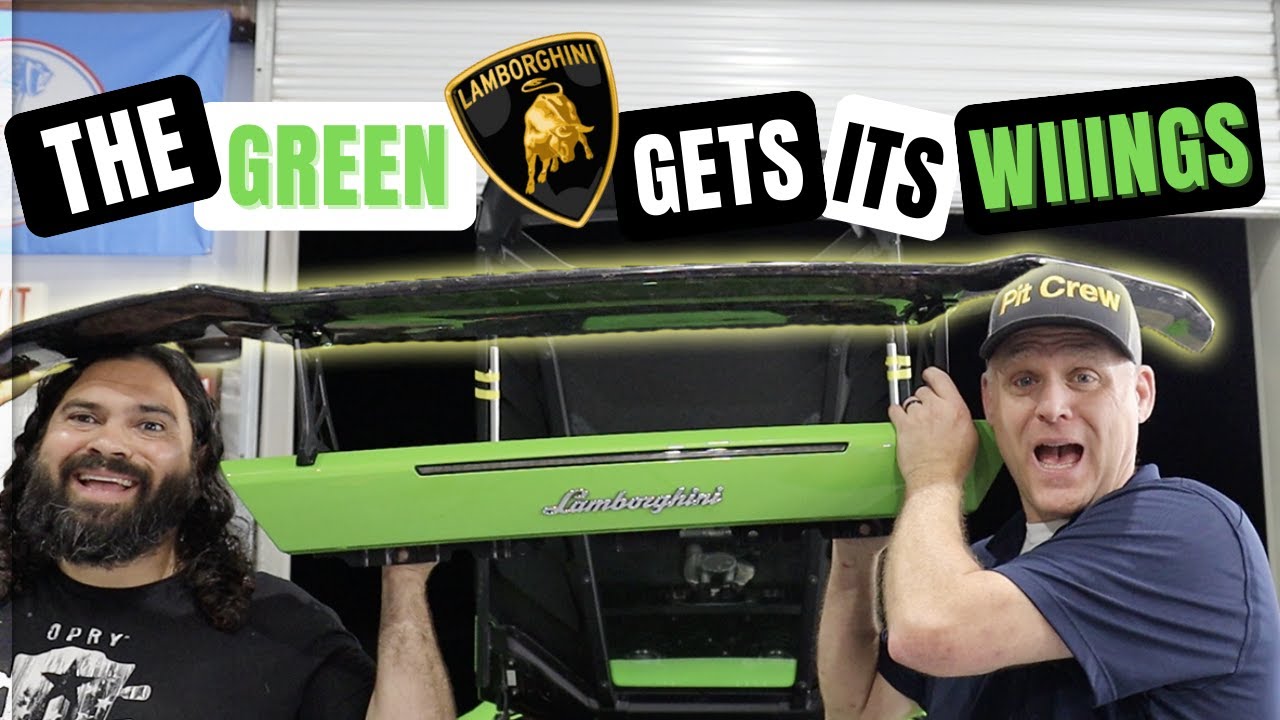 GREEN BULL получает свои WIIINGS | Установка карбонового крыла на Lamborghini #lamborghini #huracan