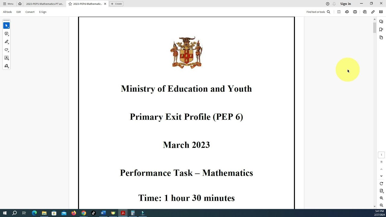 PEP Grade 6 Mathematics Performance Task Preparation for 2024