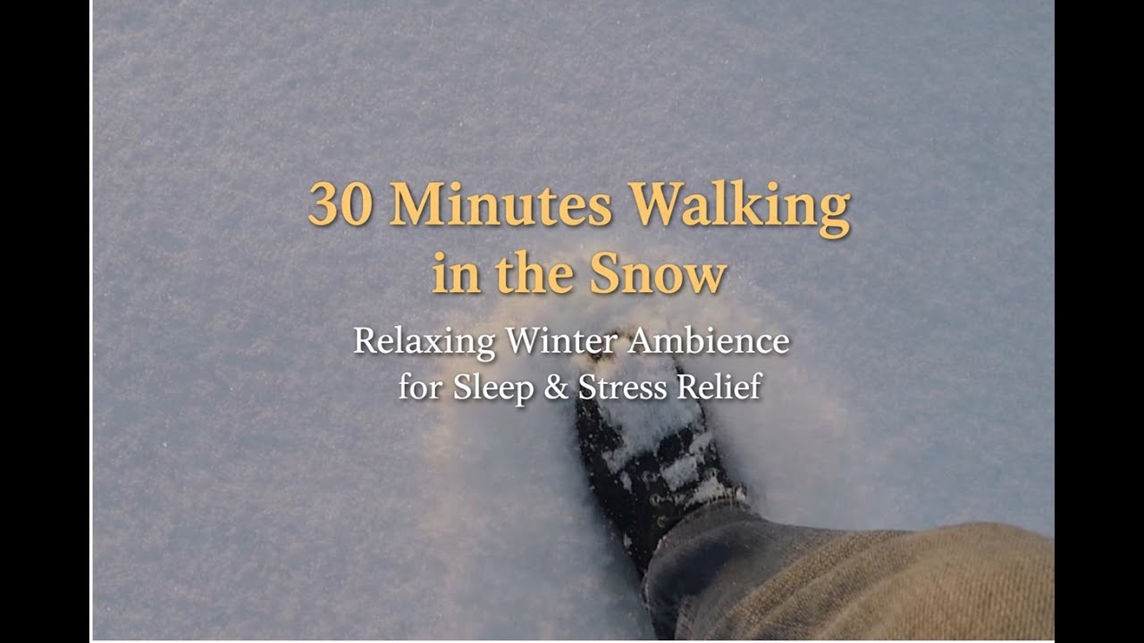 30 Minutes Walking in the Snow | Relaxing Winter Ambience for Sleep & Stress Relief