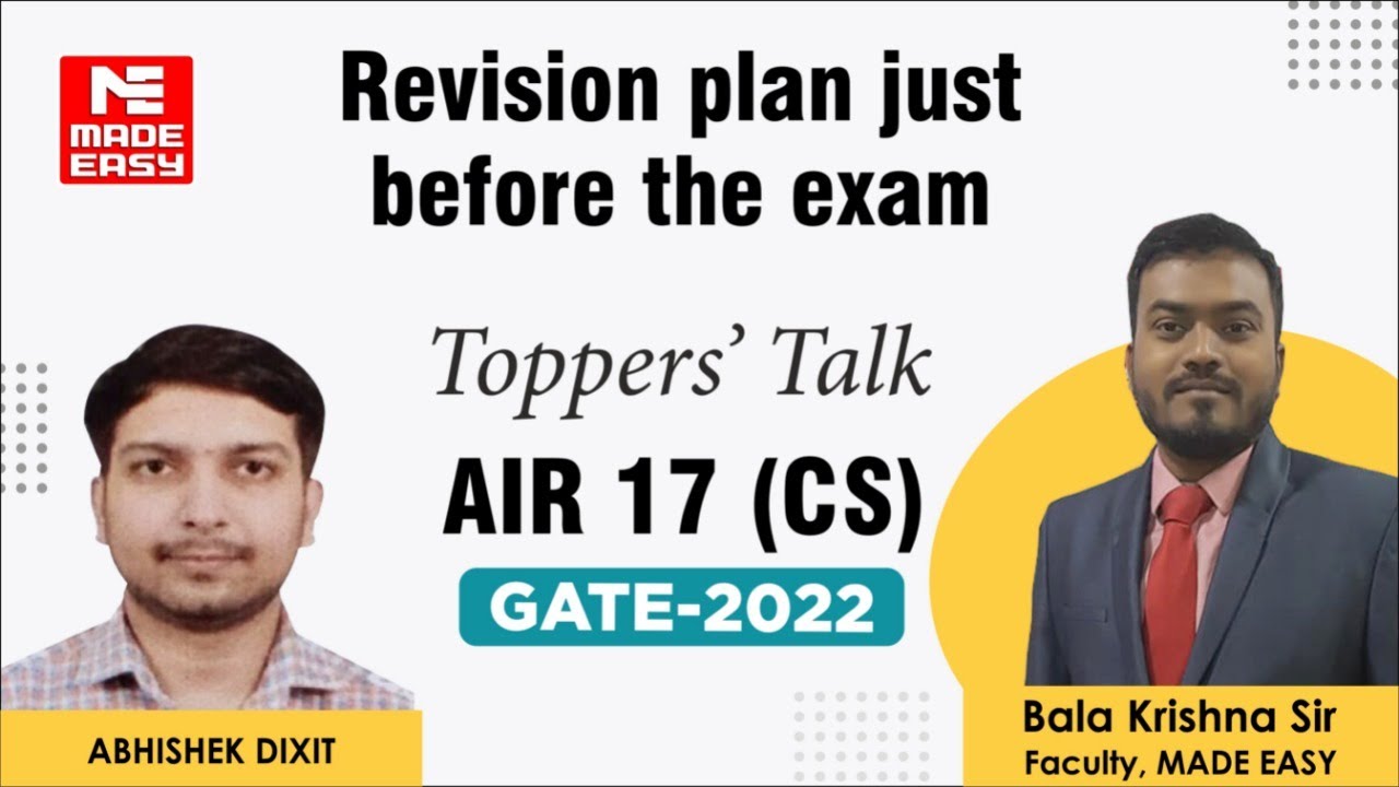 GATE 2022 Topper | Computer Science | Abhishek Dixit | AIR-17 | Toppers' Talk | MADE EASY Student