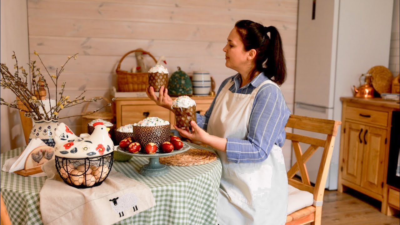 Preparing for Easter: traditional Easter cakes and egg decorating. I set up a mini greenhouse