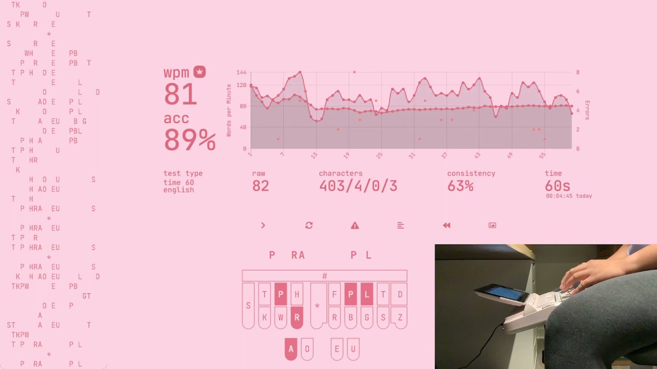 Steno 80wpm typing test