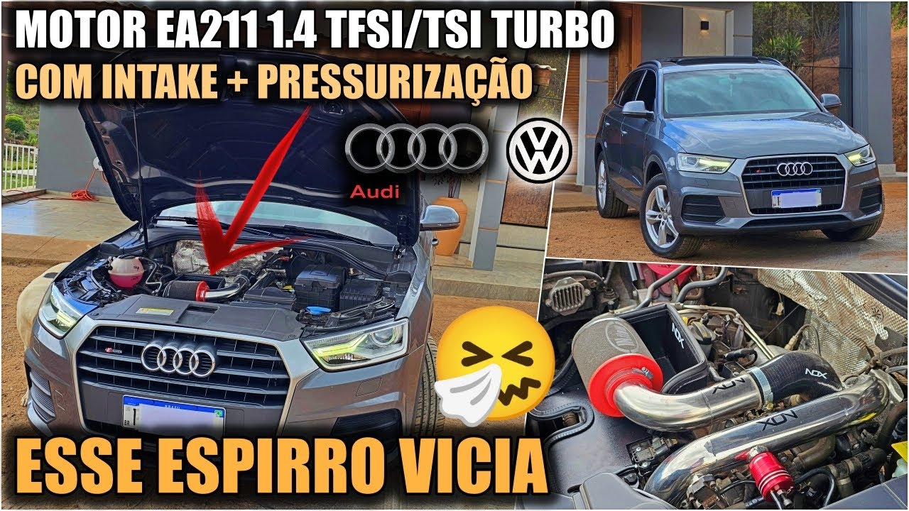 AUDI Q3 1.4 TFSI TURBO COM INTAKE E PRESSURIZAÇÃO E FILTRO ESPORTIVO. VEJA O RONCO E COMSUMO. REVIEW