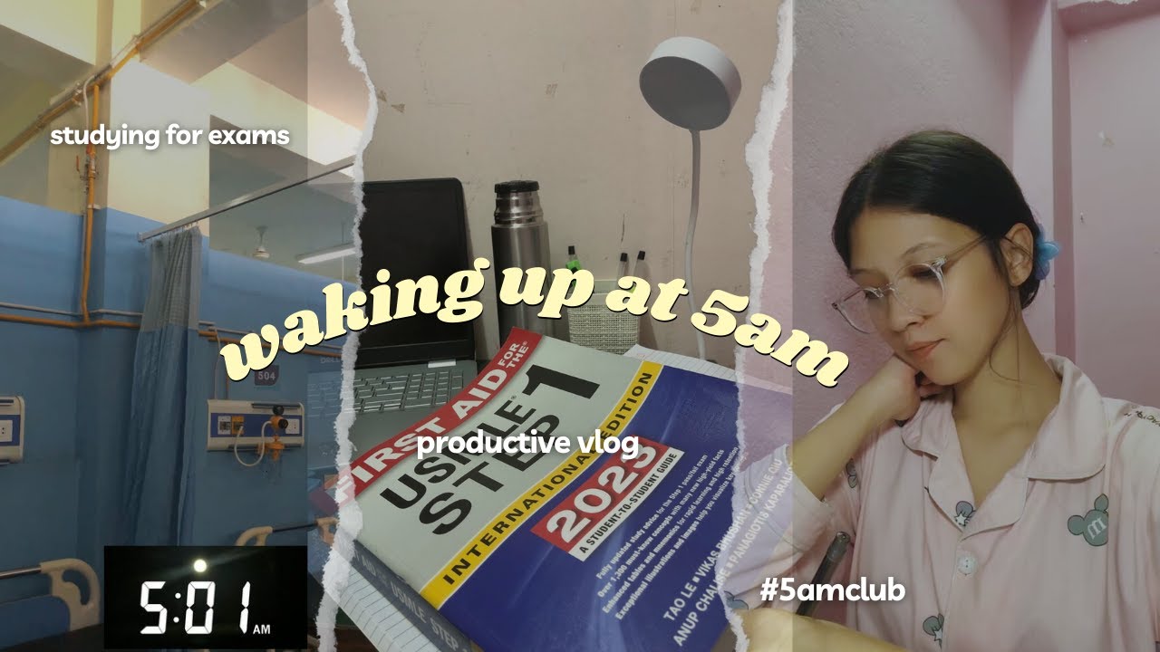 Waking up at 5am for a week in med school | study motivation,mbbs student life,study vlog,productive