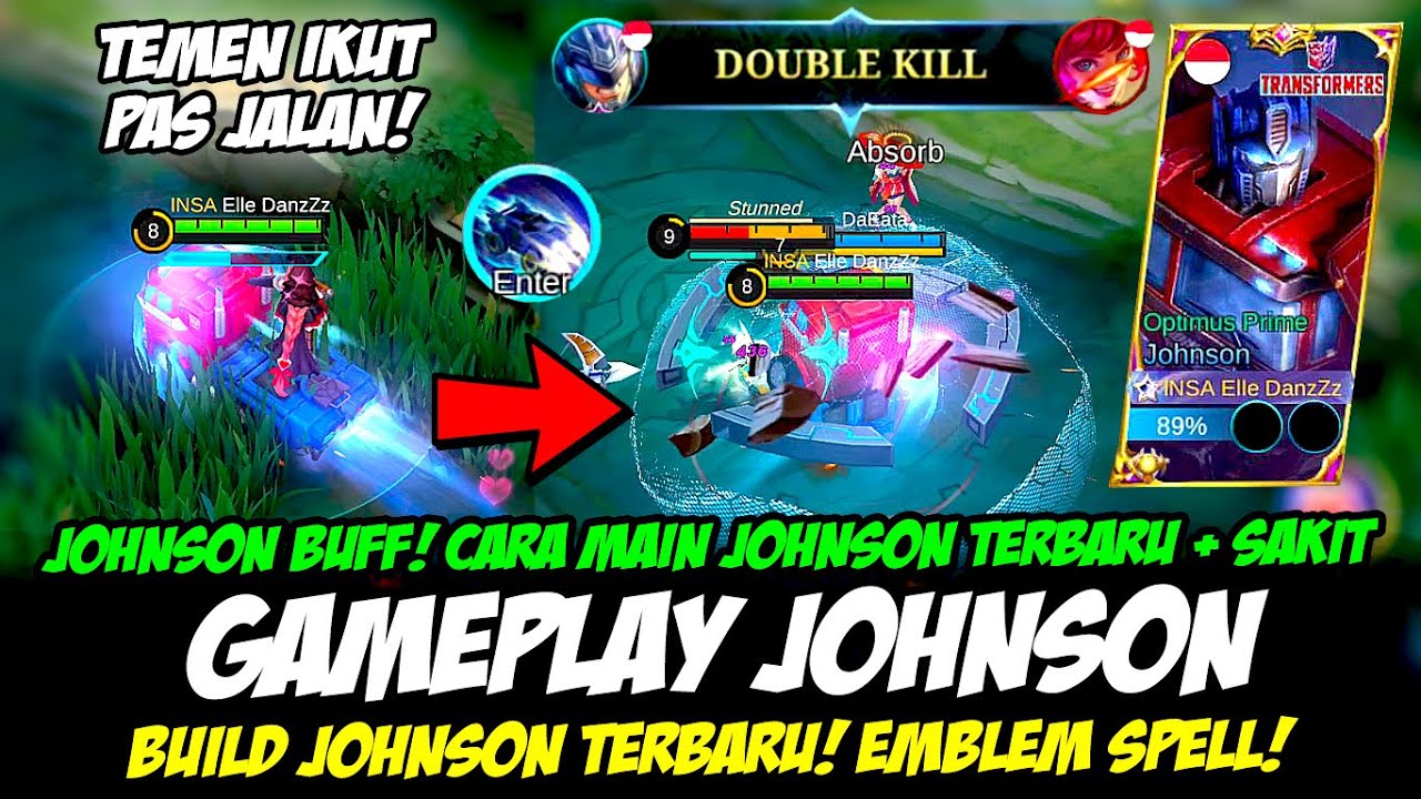 GAMEPLAY JOHNSON TERBARU ❗ EMBLEM & BUILD JOHNSON TERKUAT 2023 ❗ CARA MAIN & TUTORIAL JOHNSON DAMAGE