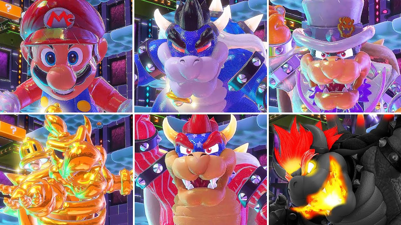 Super Mario 3D World - All Bowser Boss Fights
