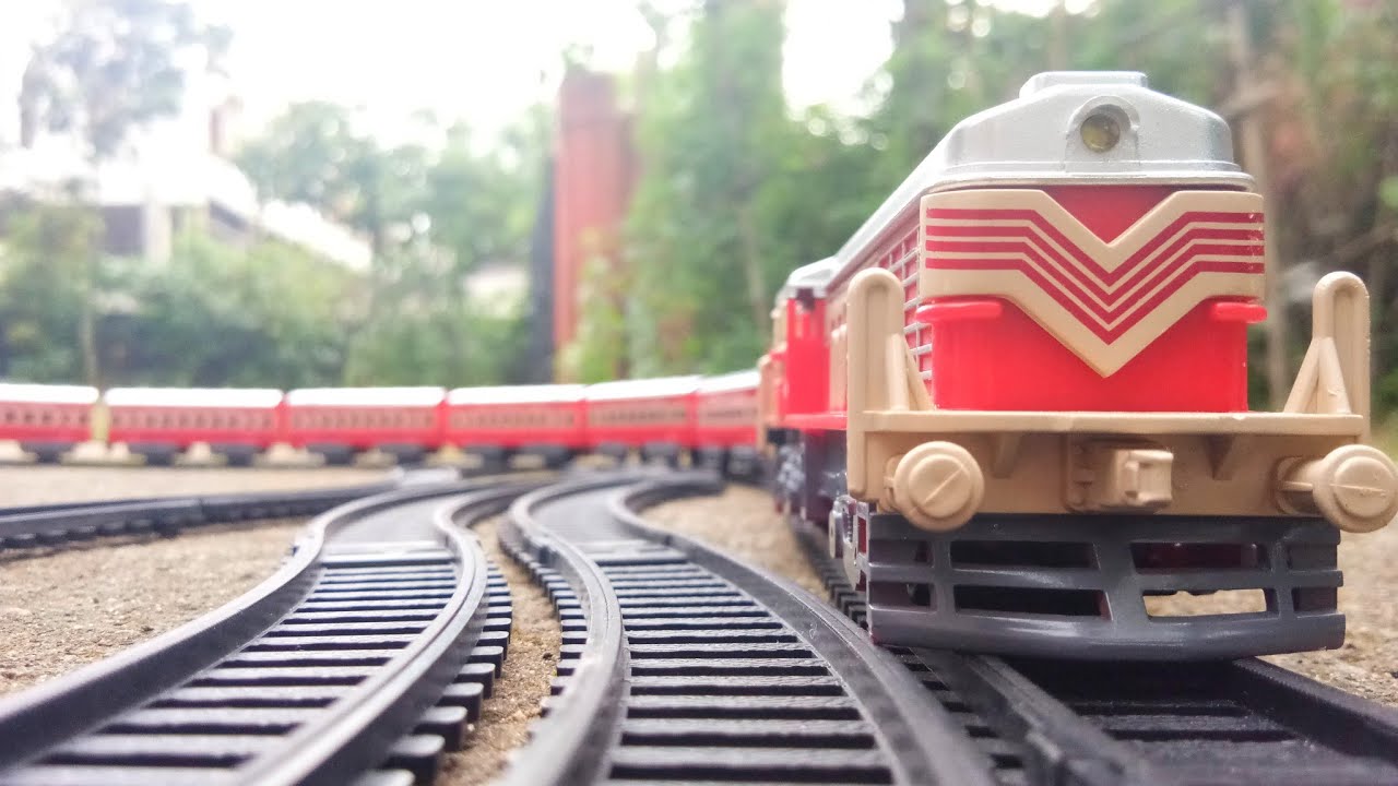 Diesel Locomotive Engine Train in Platform in Station