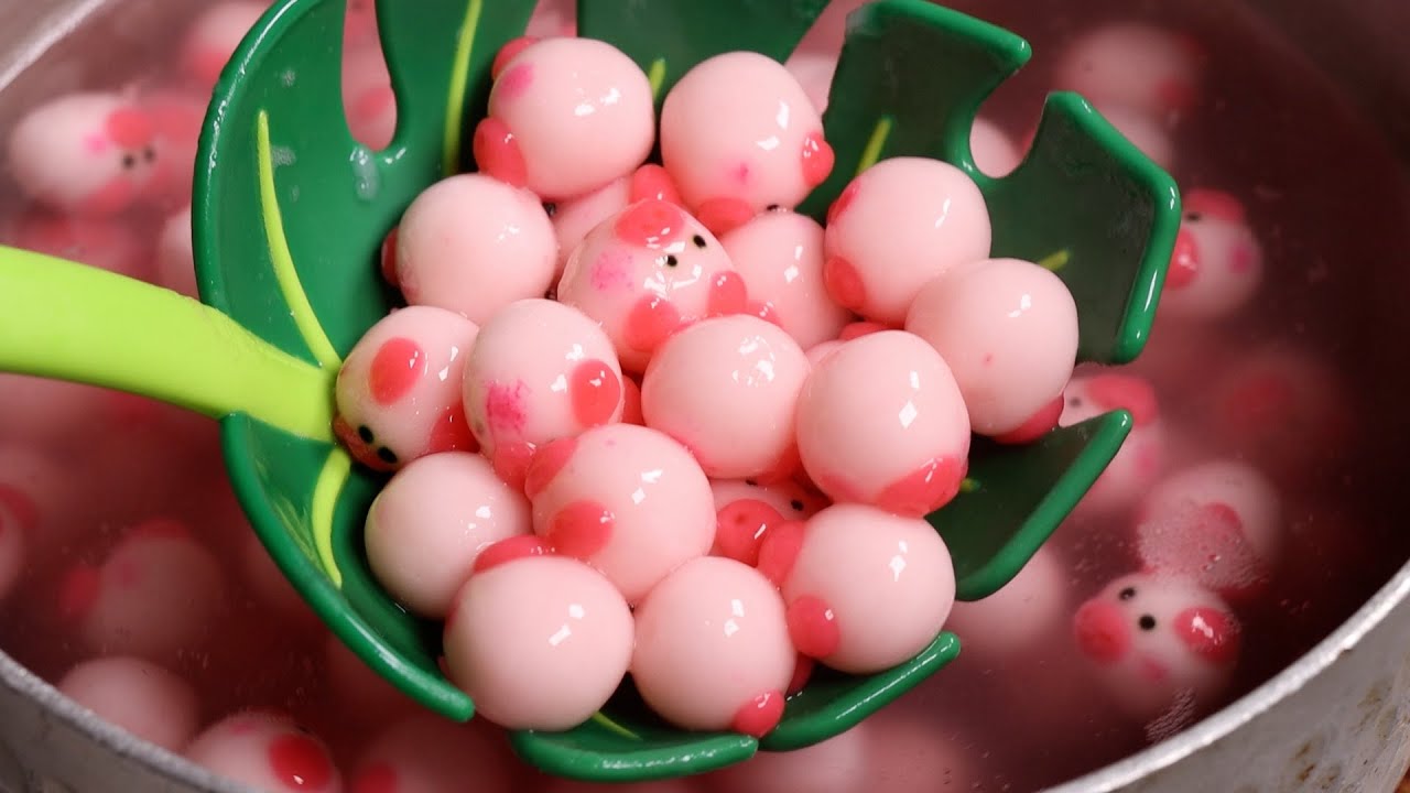 반죽만 5시간 걸린 돼지 찹쌀떡 만들기 Pig Pearl Recipe