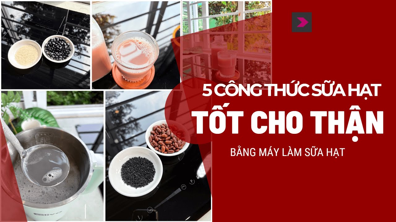 5 công thức sữa hạt tốt cho thận bằng máy làm sữa hạt | Nguyên liệu, bảo quản, chọn máy nấu