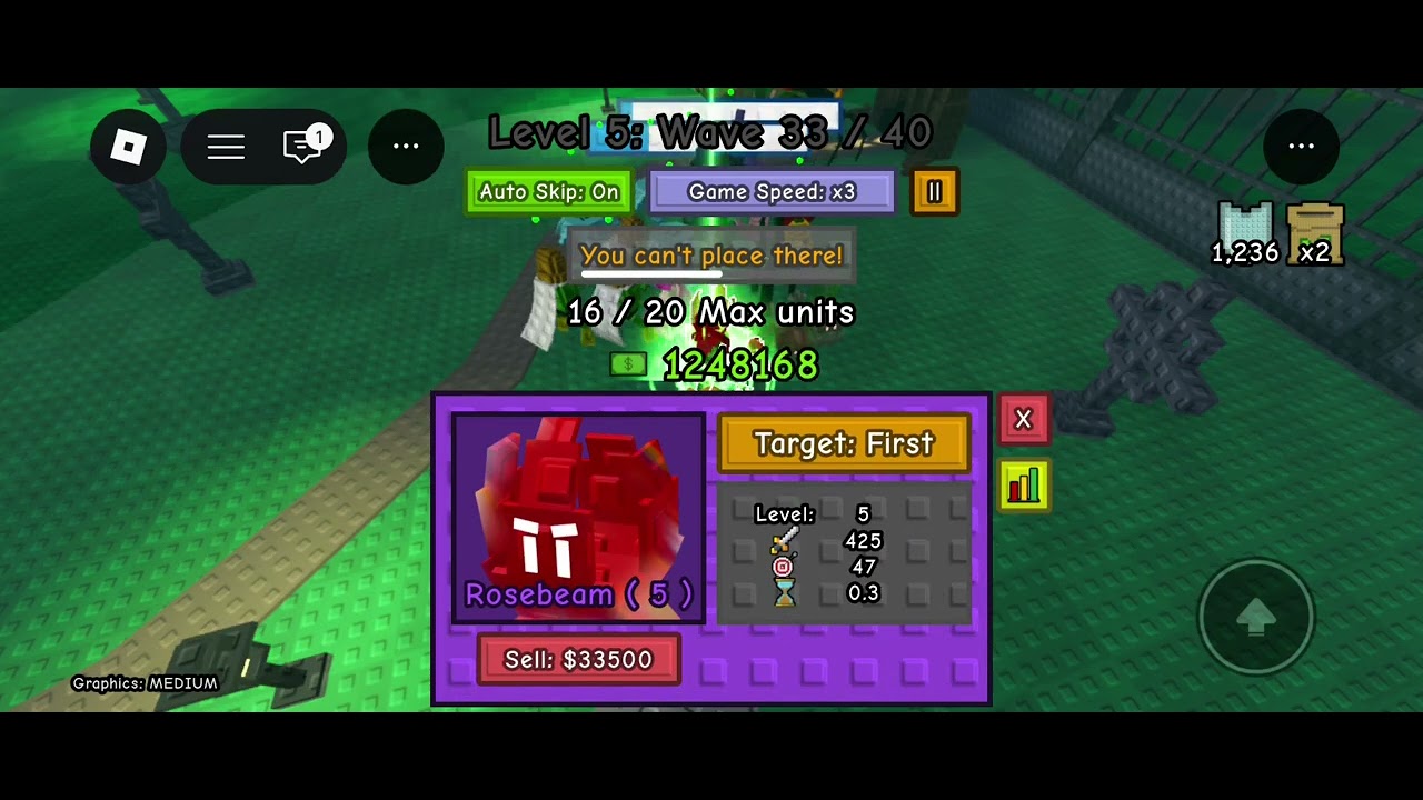 Beating map Graveyard impossible more in #gardentowerdefense #roblox