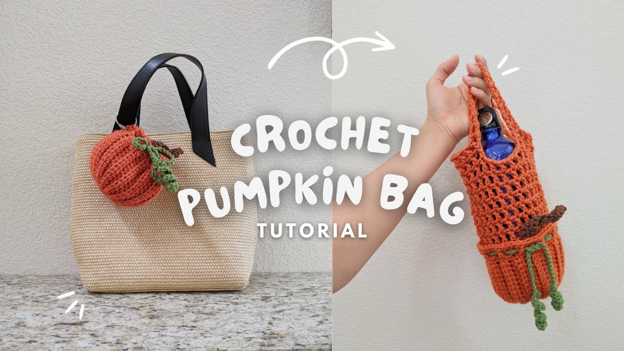 Crochet Foldable Pumpkin Bag Tutorial | FREE Easy Step by Step Bag Pattern | Intermediate