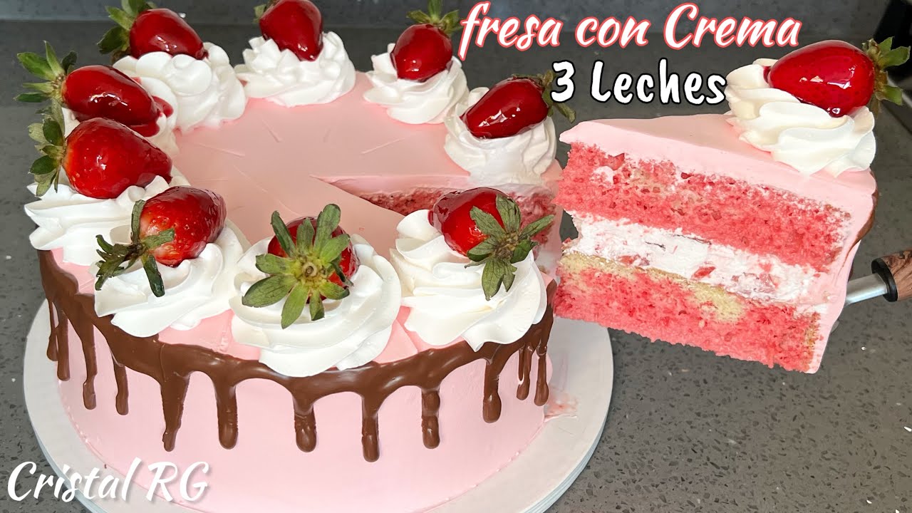 #postresvirales Sorprendente‼️Pastel de fresas con crema tres leches