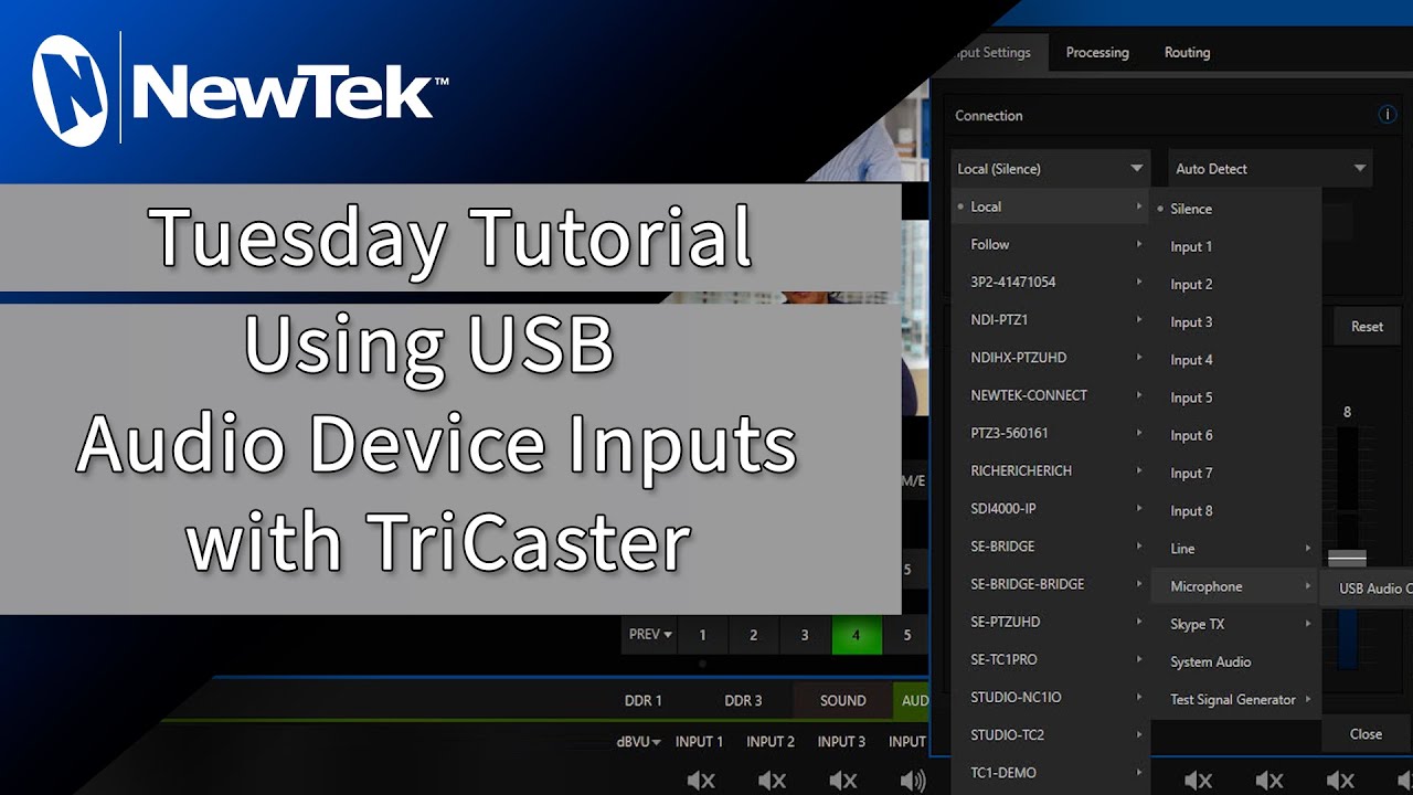 Using USB Audio Device Inputs with TriCaster